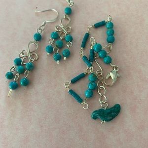 Turquoise Earrings and Bracelet